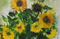 17. Sonnenblumen (1993), 55×40, Öl/Acryl