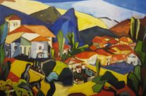 84. Cervera (Pyrenäen) (1958), 68×46, Deckfarben
