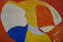 52. Farbige Wand (2003), 100x 70, Öl