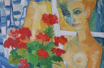 79. Elke am Fenster (1965), 60×80, Deckfarben