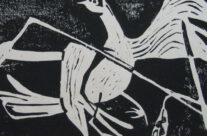 110. Alouette Chantante (1962), ca. 30×60, Linolschnitt