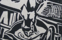 113. Naschkatze (1959), 20×30, Linolschnitt
