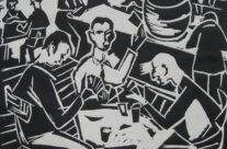 114. Skatrunde (1958), ca. 20×15, Linolschnitt