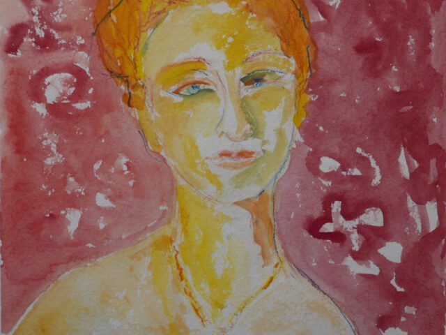 108. Junge Frau (2022), 40×50, Aquarell auf Büttenpapier