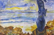 193. La sirena (Nixe) / Sitges (2026), 50×70, Aquarell auf Papier