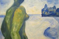 196. Dona mediterrania / Strand Sitges (2026), 50×70, Öl auf Papier