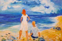 132. Junges Paar am Meer (2008-2010), 140×100, Öl auf Leinwand