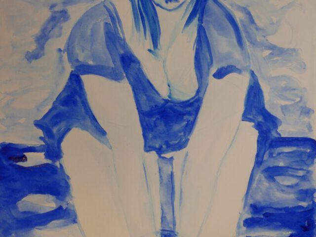 178. Het Meisje ant water (2025), 50×64, Aquarell