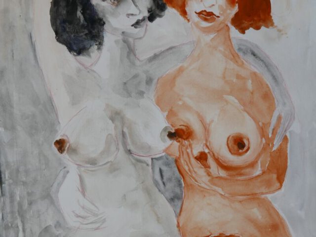 182. Bubiköpfe (2025), 50×64, Aquarell