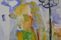 195. Dona mediterrania / Sitges (2026), 50×58, Aquarell auf Papier