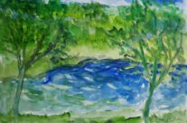 201. Sommer an der Ruhr (2026), 50×64, Aquarell
